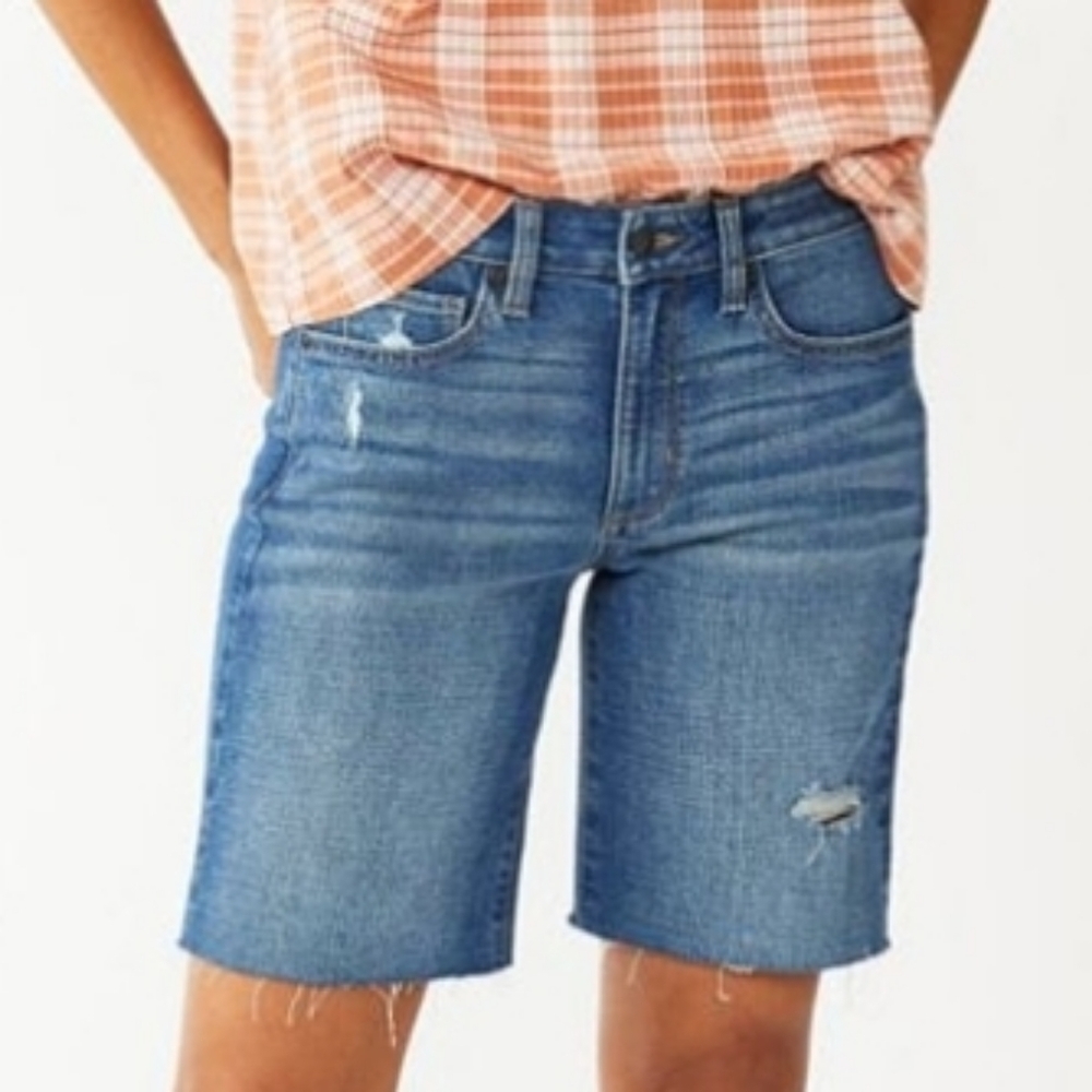 Sonoma Goods For Life® Woman's High-Waist 9" Bermuda Jean Shorts 'NWT' 16